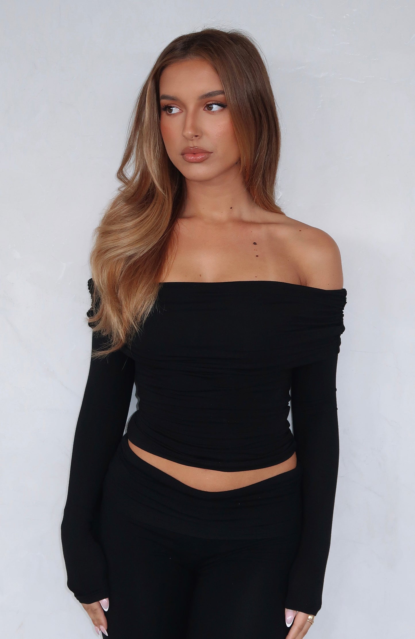 Never On Time Long Sleeve Top Black