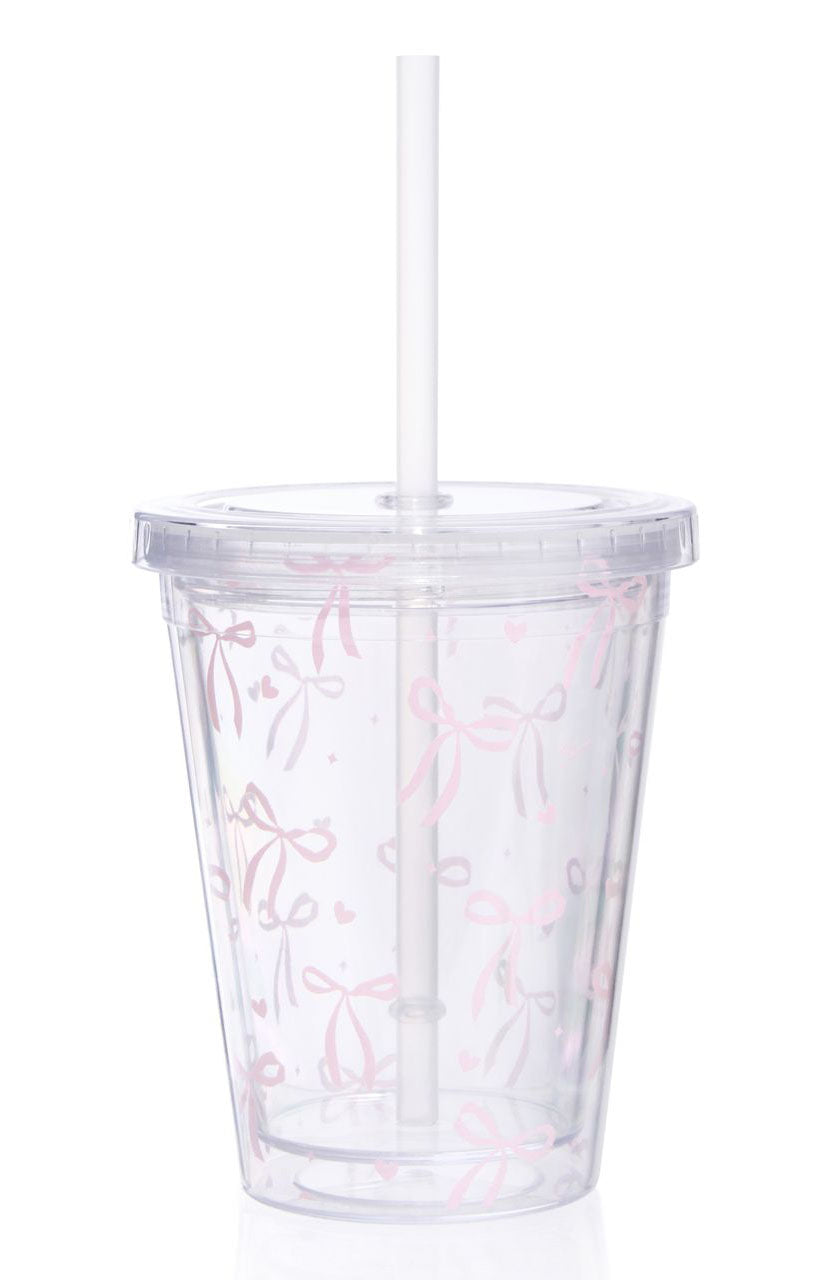 Iced Latte Tumbler Pink Bow