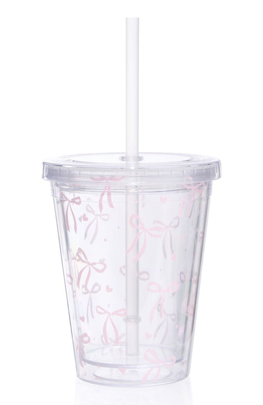 Iced Latte Tumbler Pink Bow